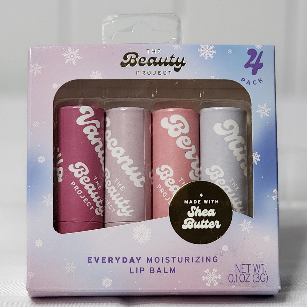 Everyday Moisturizing Lip Balm Set - Pink, Purple, White